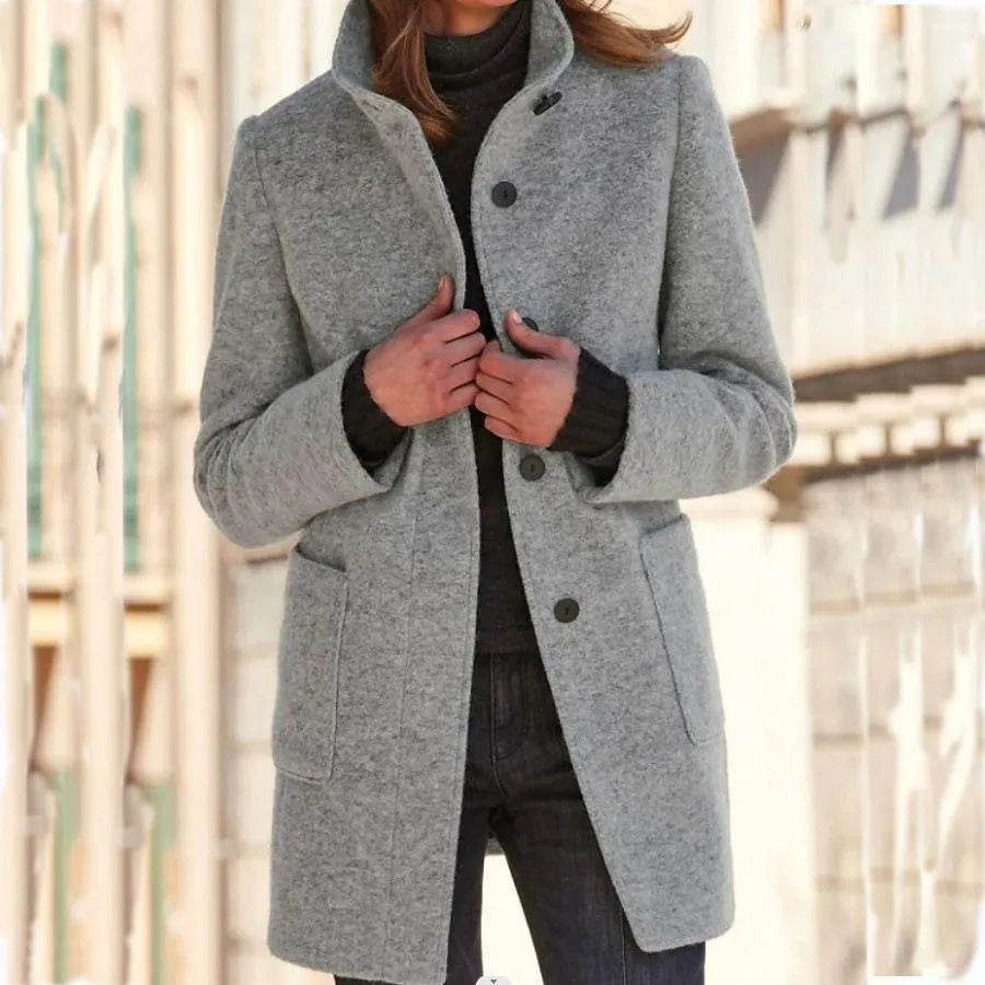  Elegant stand-up collar coat for women - Camille - 26/102024 1 - DYAVOR® 