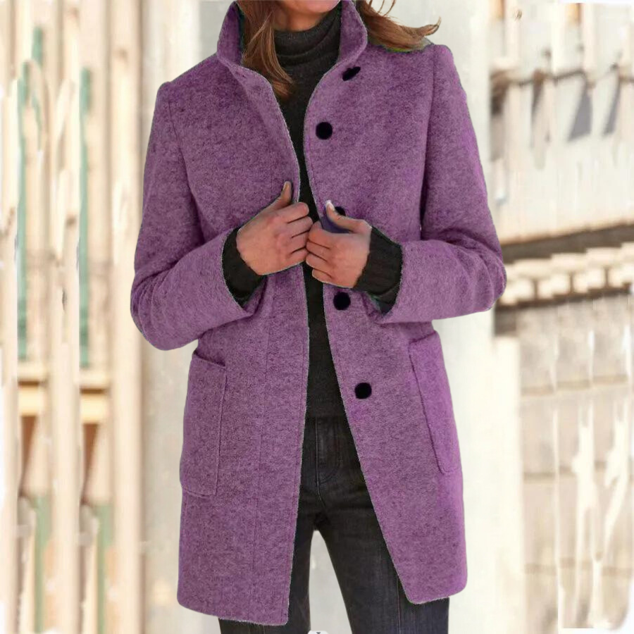  Elegant stand-up collar coat for women - Camille - 26/102024 1 - DYAVOR® 