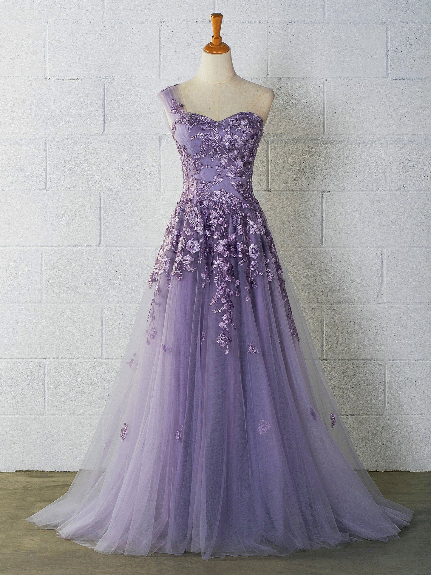  Sweet-Heart Tulle One Shoulder Floor Length Prom Dress - Prom Dresses - DYAVOR® 