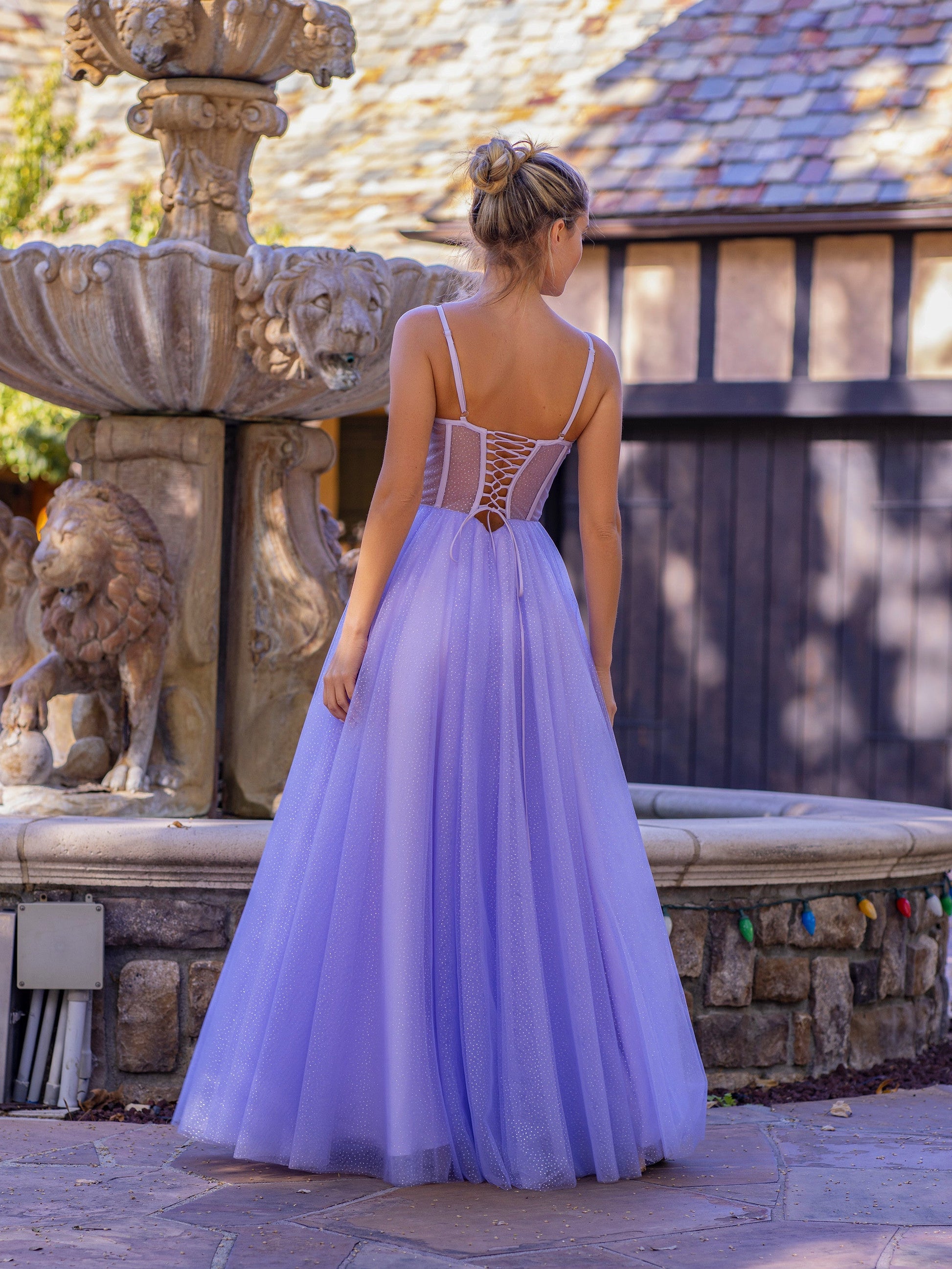  Spaghetti Straps Corset Floor Length Tulle Prom Dress - Prom Dresses - DYAVOR® 