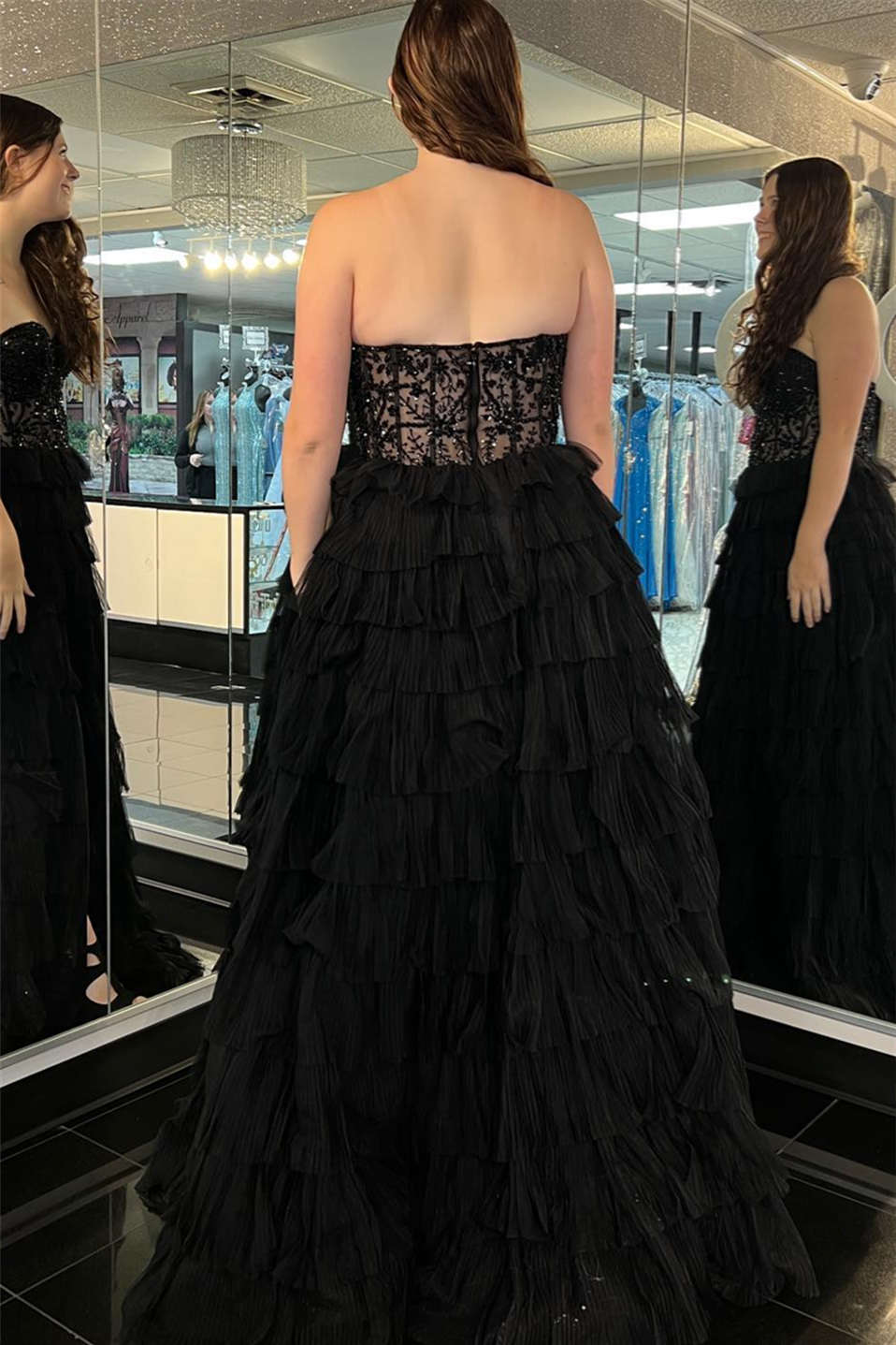  Phelicia |A-line Strapless Tulle Long Prom Dress with Slit - Prom Dress - DYAVOR® 