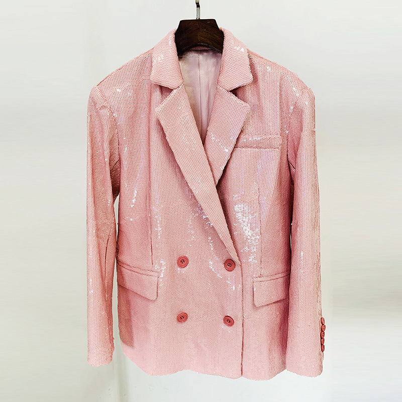  Autumn Sequin Pink Blazer - Blazers - DYAVOR® 