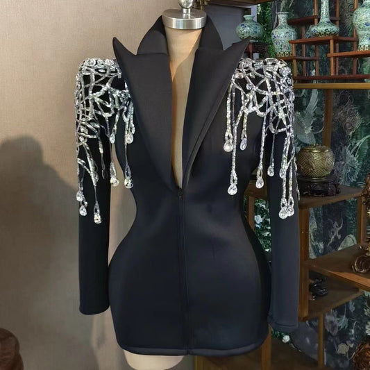  Handmade Crystal Sequined Blazer - Blazers - DYAVOR® 