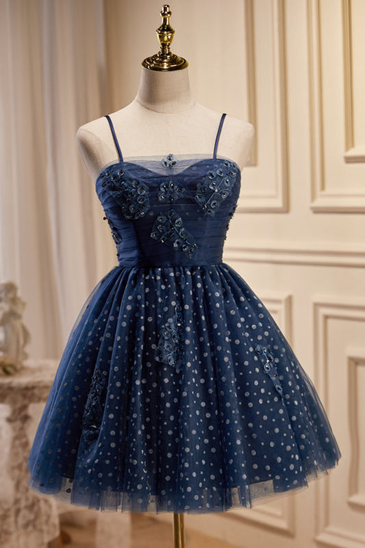  Juniper |A line Spaghetti Straps Tulle Homecoming Dress - Homecoming Dress - DYAVOR® 