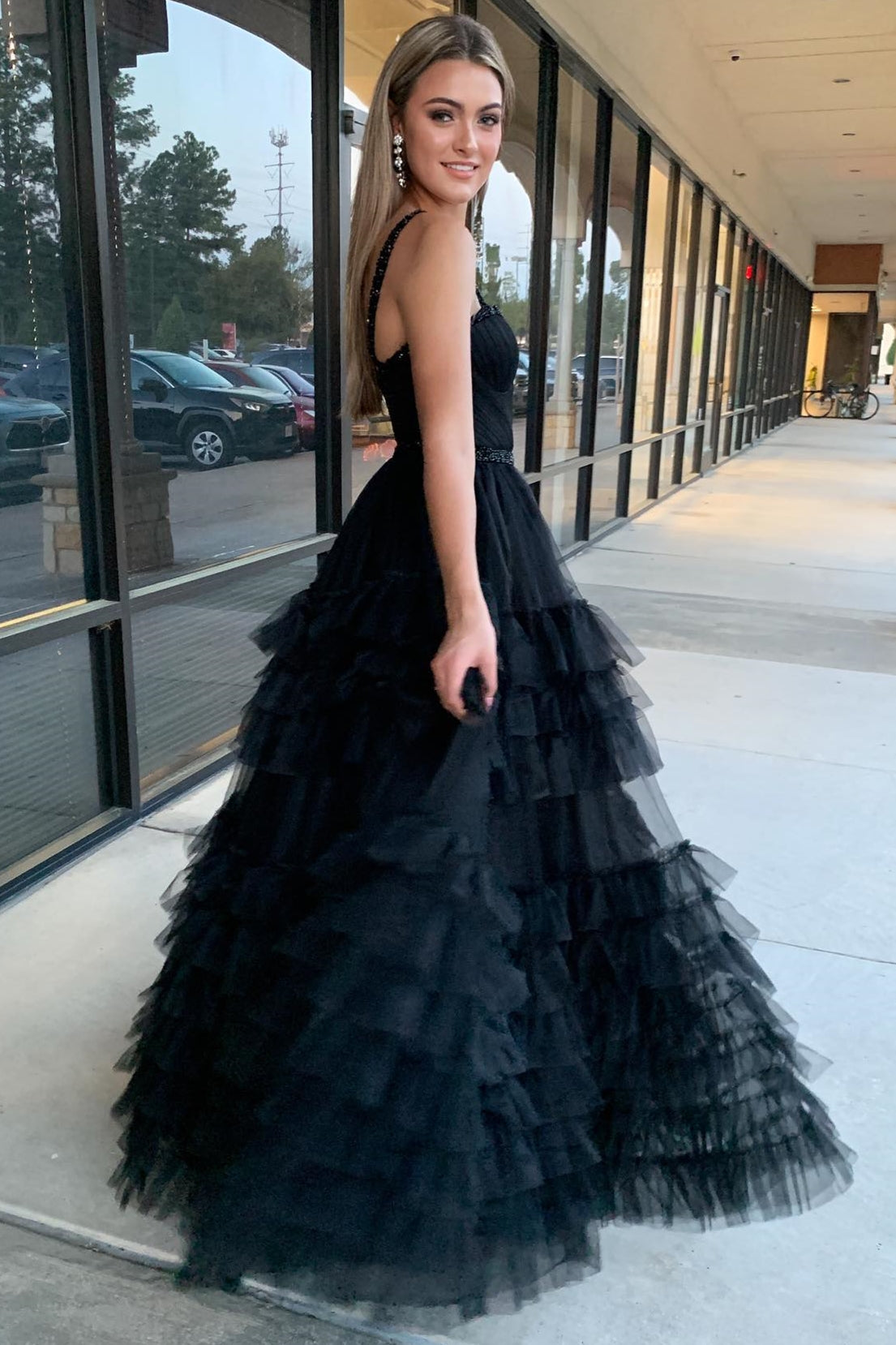  Tiered Ruffle Sweetheart Beaded Long Prom Dress - Prom Dresses - DYAVOR® 