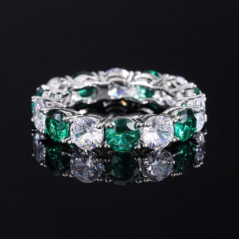  S925 Silver Synthetic Zircon Emerald Ring MSR110801 - Apparel & Accessories - DYAVOR® 