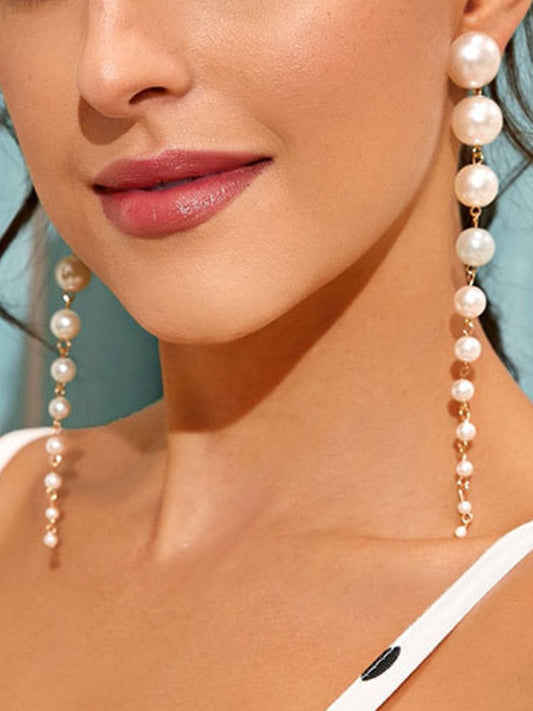  Pearl Tassel Earrings MSE033135 - Earrings - DYAVOR® 