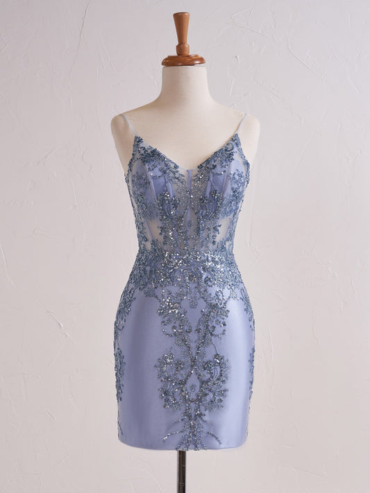  Lacey | Sheer Corset Short Sequin Prom Dress - Cocktail Dress - DYAVOR® 