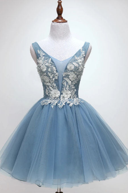  Lauren |Princess Tulle Appliqued Homecoming Dress - Homecoming Dress - DYAVOR® 