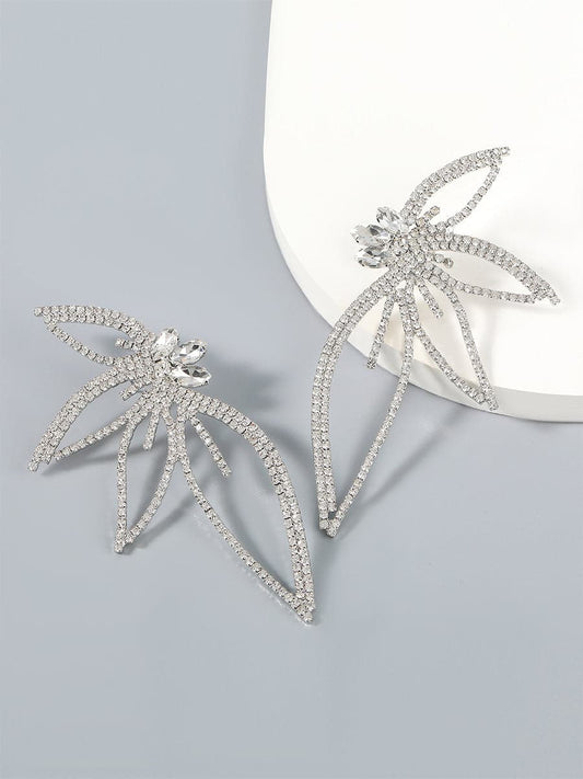  Rhinestone Floral Earrings MSE033134 - Earrings - DYAVOR® 