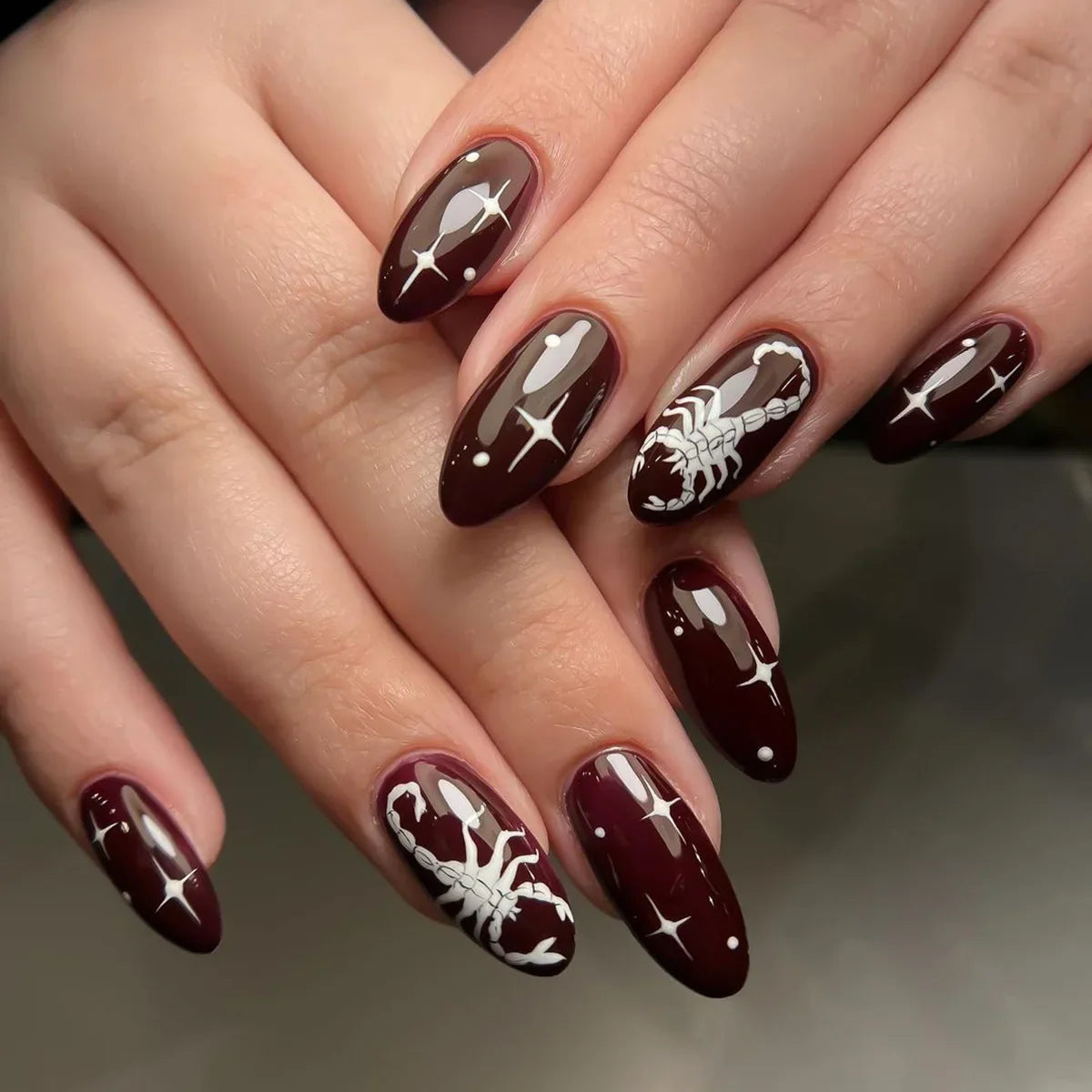  Red Spider Printed False Nail Halloween Nail Art Decor Press on Nails for Girl Gifts Short Round Cool y2k Style Fake Nail Tips -  - DYAVOR® 