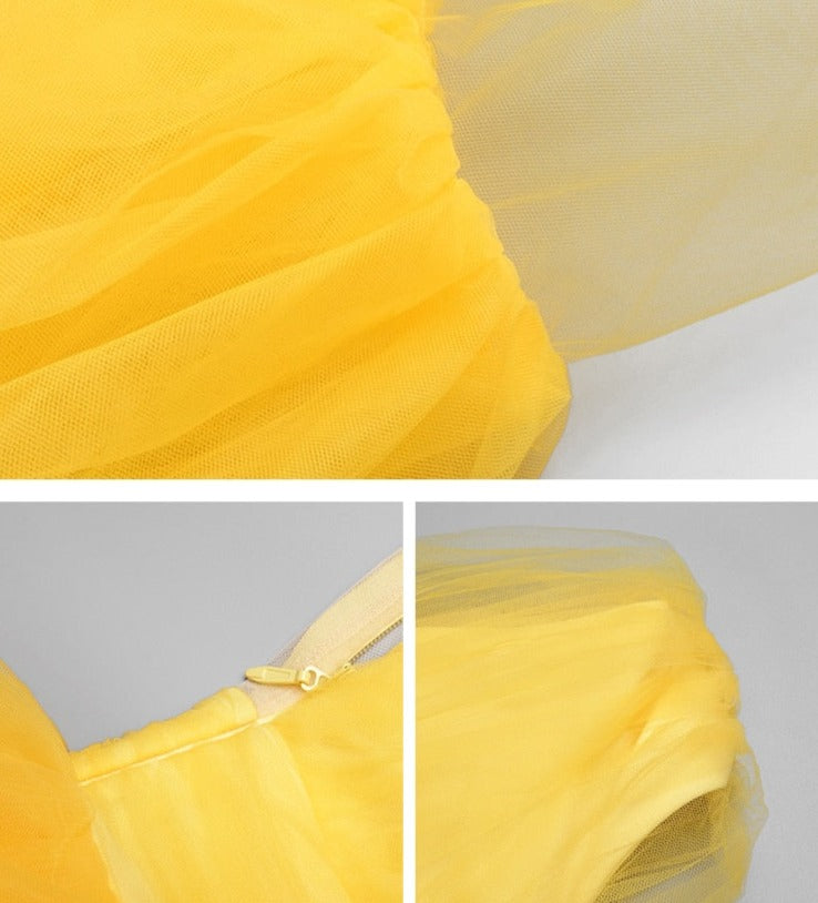  Lush Yellow One-Shoulder Dress -  - DYAVOR® 