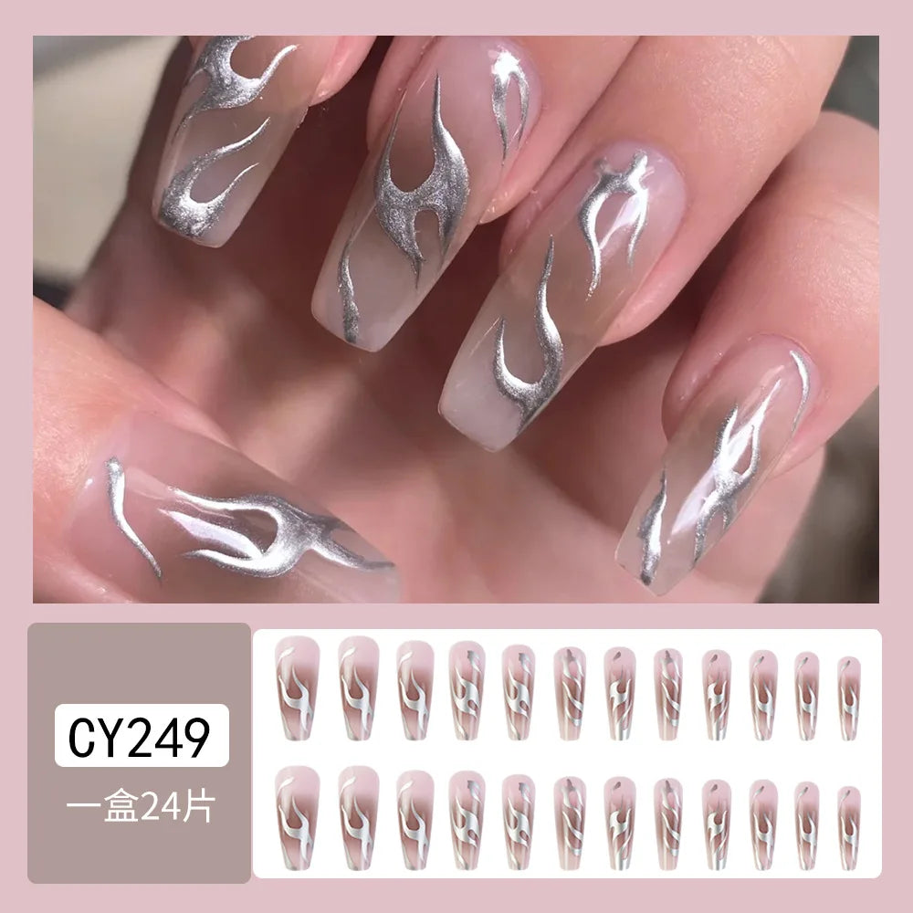  Handmade Soft Gel Diamond Fake Nails 24Pcs Clear Boxed Full Cover Crystal Nail Tips Easy to Press On Nails Soft Gel False Tips -  - DYAVOR® 