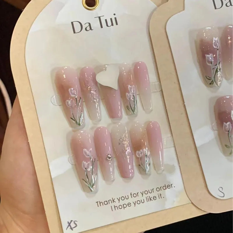  10 Pcs Wearing False Nails Fake Nails Pure Handmade Complimentary Nail Enhancement Kit -  - DYAVOR® 