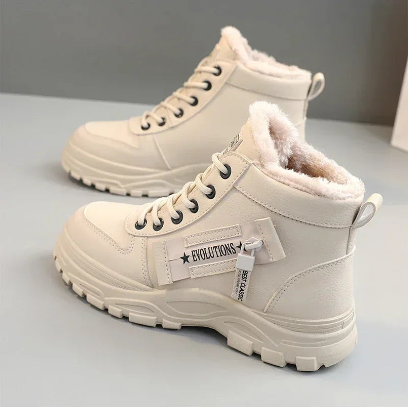 Women's Winter High-Top Warm Sneakers - Platform Ankle Boots,