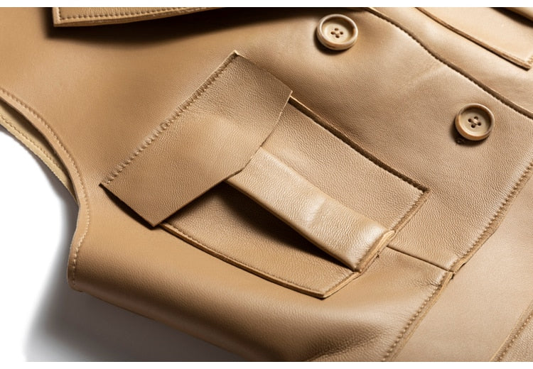  Genuine Leather Sleeveless Jacket - Jacket - DYAVOR® 