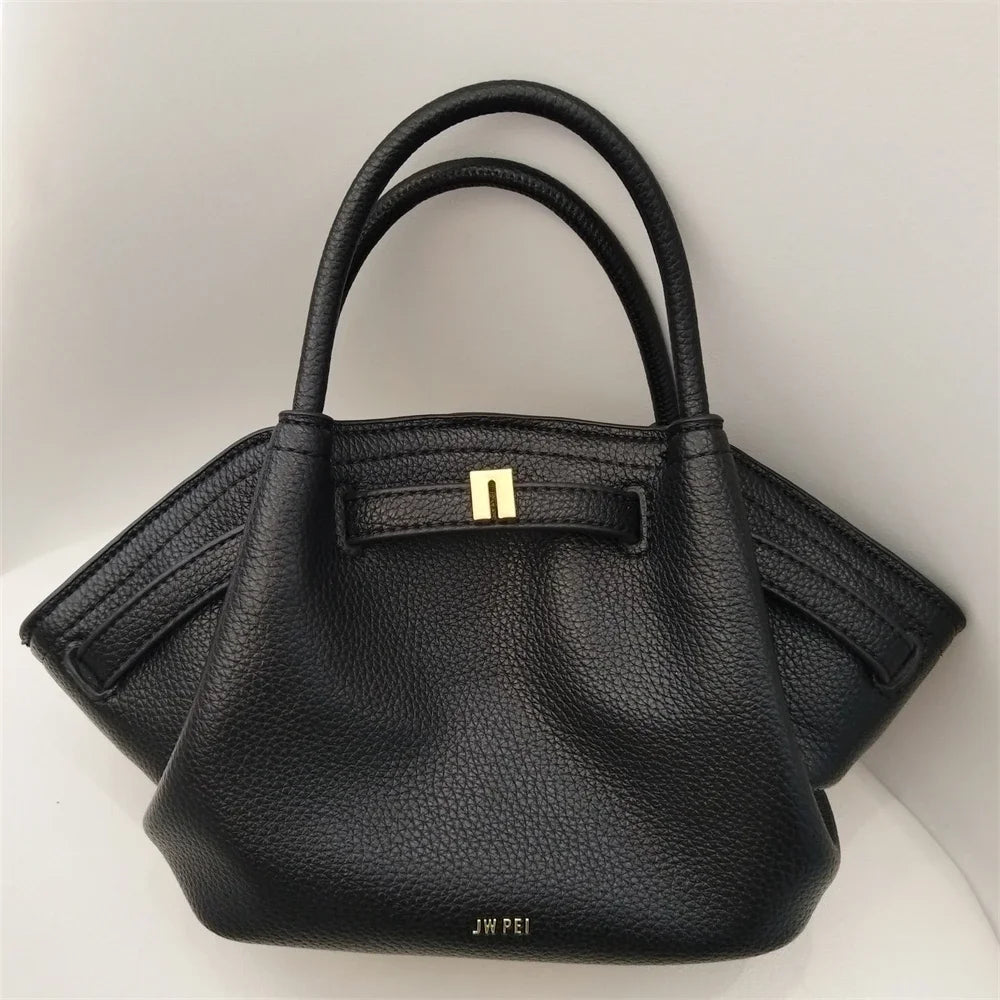 Canvas Brown Mini Crossbody Shoulder Bag – Vegan Leather Dumpling Tote Handbag