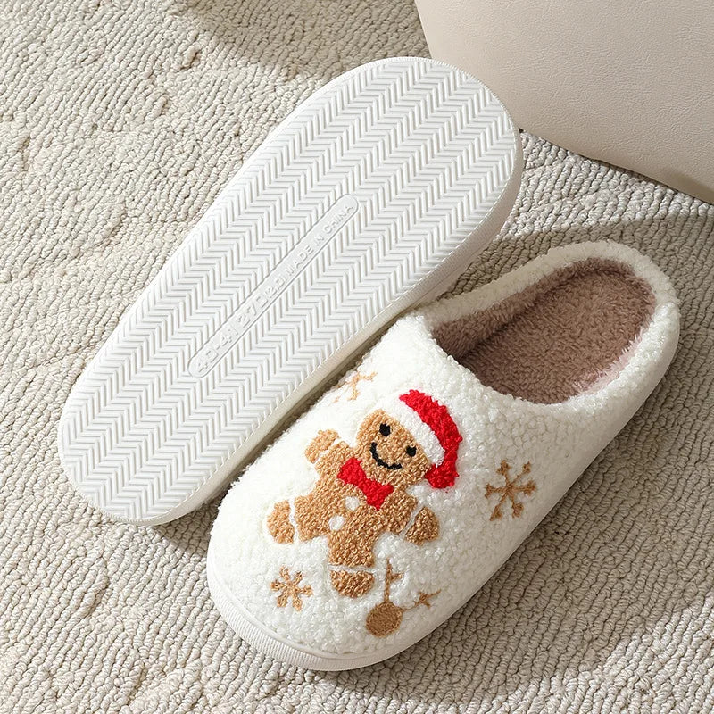 Christmas Slippers Cute Women Winter 2025 Warm Soft Sole