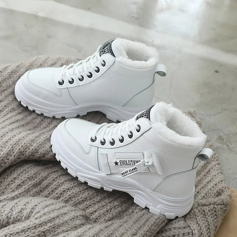 Women's Winter High-Top Warm Sneakers - Platform Ankle Boots,