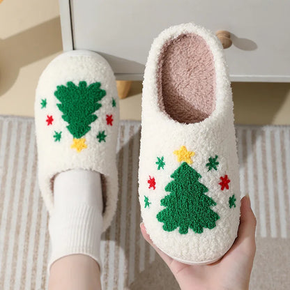 Christmas Slippers Cute Women Winter 2025 Warm Soft Sole