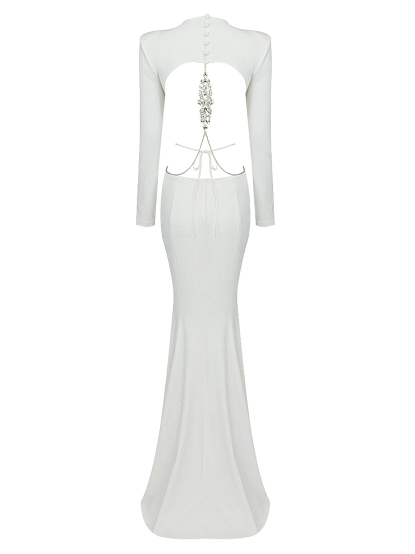  White Open Back Maxi Dress -  - DYAVOR® 