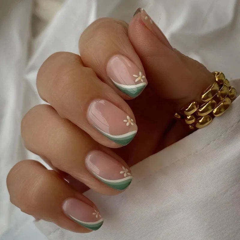 24Pcs Long Coffin False Nails Glitter Fake Nail with Rhinestones Press on Nails Full Cover Nail Tips Detachable Fake Fingernails