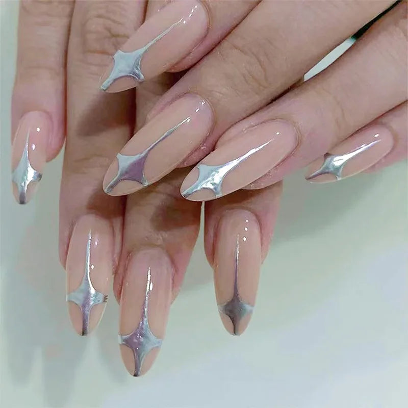  24Pcs Long Coffin False Nails Glitter Fake Nail with Rhinestones Press on Nails Full Cover Nail Tips Detachable Fake Fingernails -  - DYAVOR® 