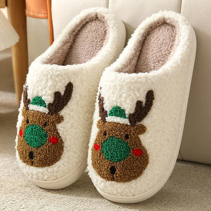 Christmas Slippers Cute Women Winter 2025 Warm Soft Sole