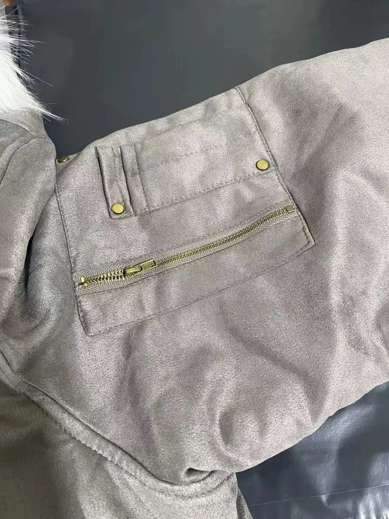 Winter Retro Fur Hooded Oversized Padded Jacket – Plush Gothic Streetwear Coat Women