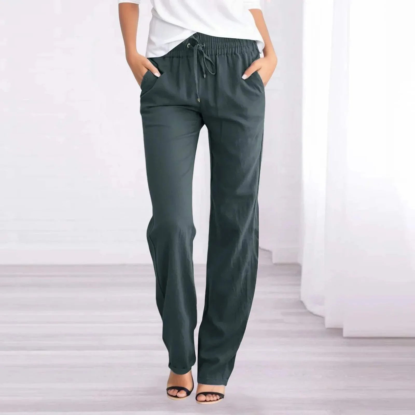  Women's Linen Pants - Relaxed - Breathable material, Elastic waistband - Perfect for a Relaxed Day - 05/112024 1 - DYAVOR® 