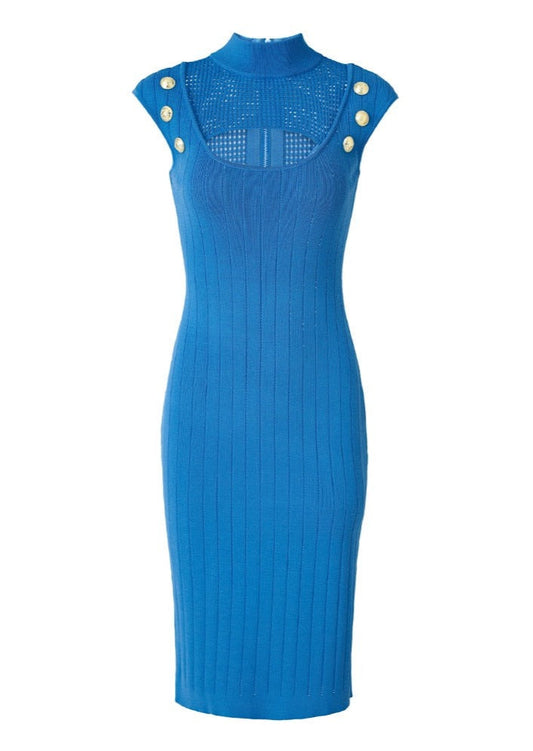  Blue Bandage Midi Dress -  - DYAVOR® 