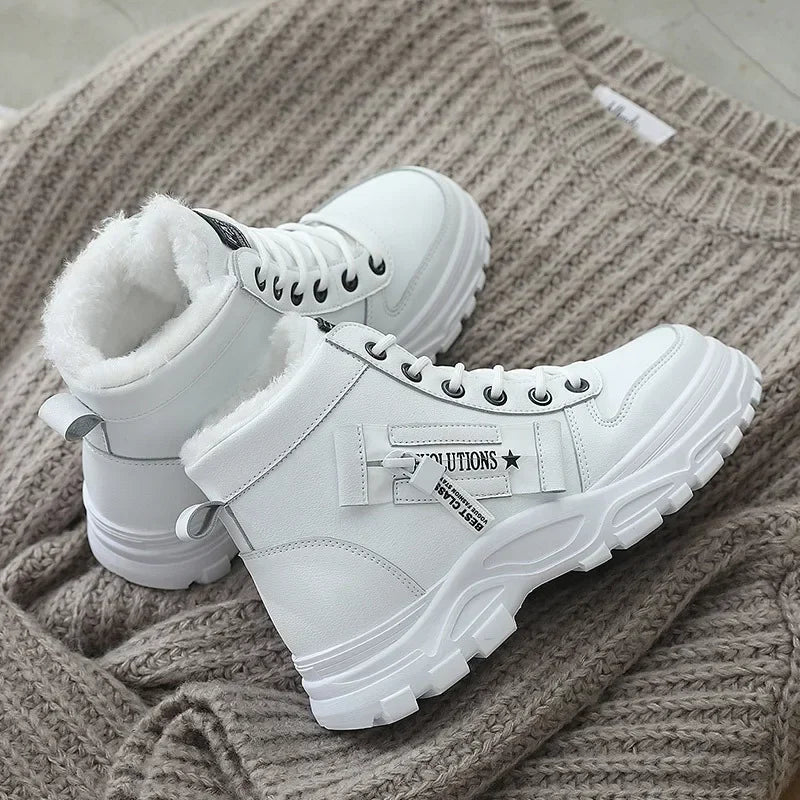 Women's Winter High-Top Warm Sneakers - Platform Ankle Boots,