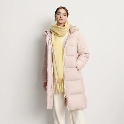 Long Waterproof Hooded Down Jacket – Loose Thick Windproof Winter Coat for Women