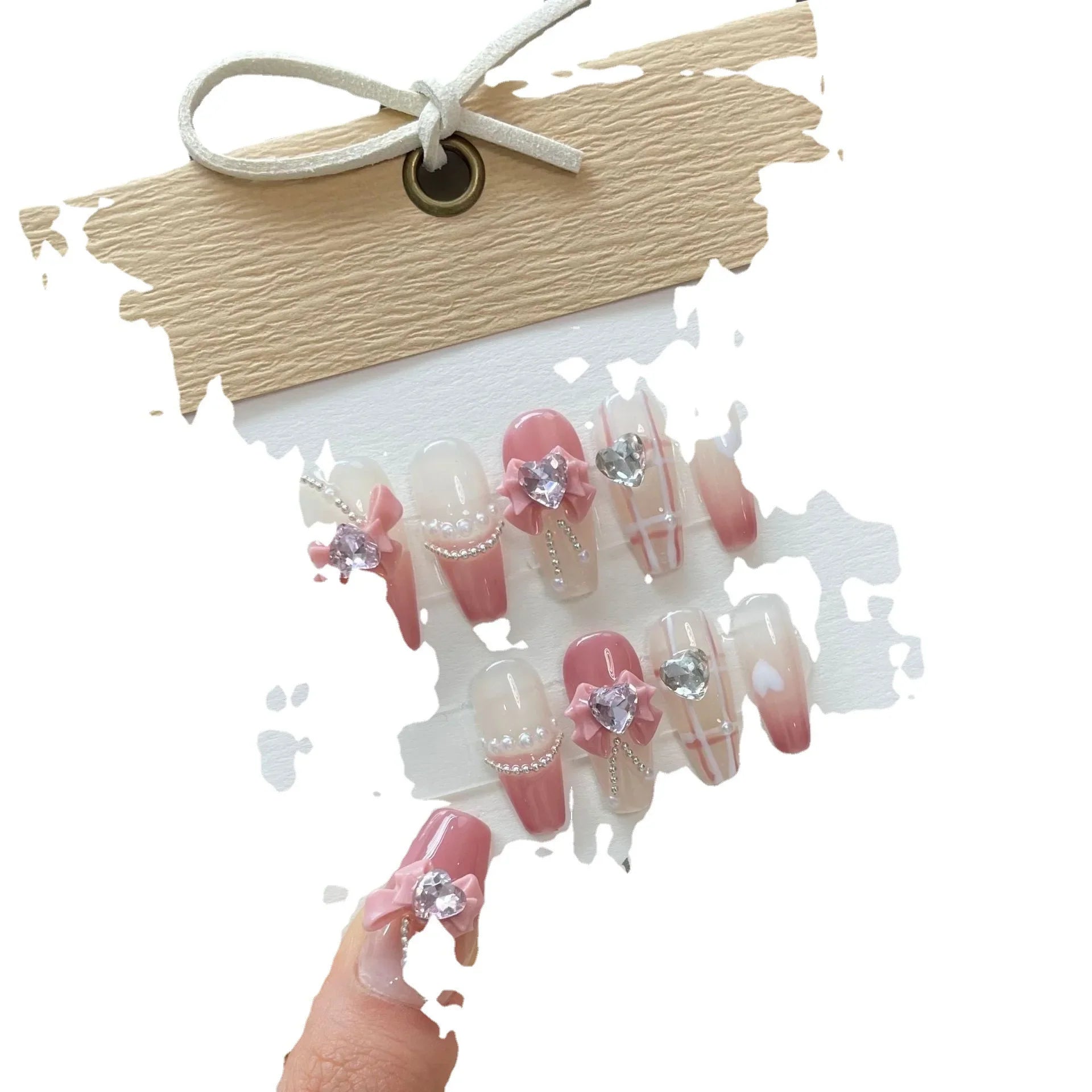  Handmade Y2k Press On Nails Coffin Reusable Decoration Fake Nails Full Cover Artificial Manicuree Wearable False Nail For Women -  - DYAVOR® 