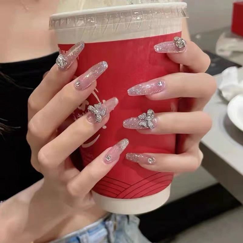  Clear Sparkly Press On Nails -  - DYAVOR® 