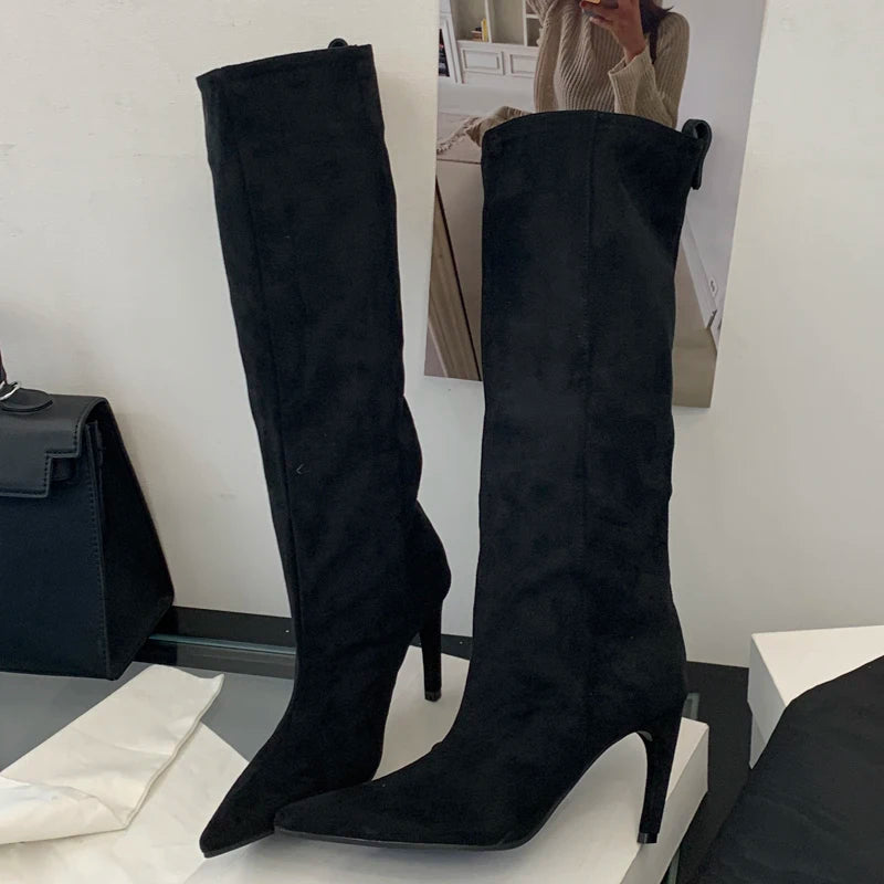 Knee-High Boots Pointed Toe Women Winter