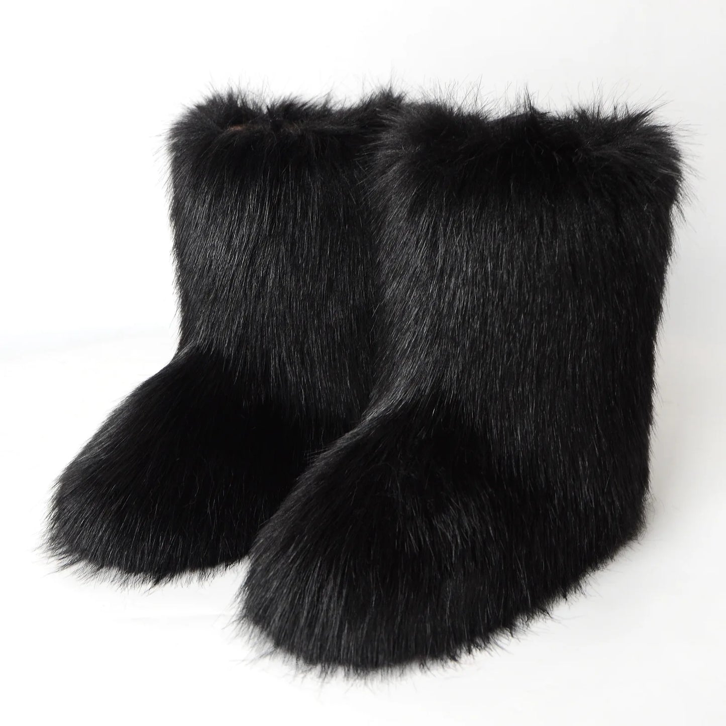 Faux Fur Boots Fluffy Plush Women Winter 2025