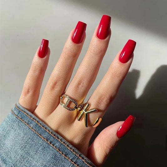  24pcs Nude Red Fake Nails Short Ballet Simple Press On Nail Tips Detachable Full Cover False Nail Art Finished Nails Decorations -  - DYAVOR® 