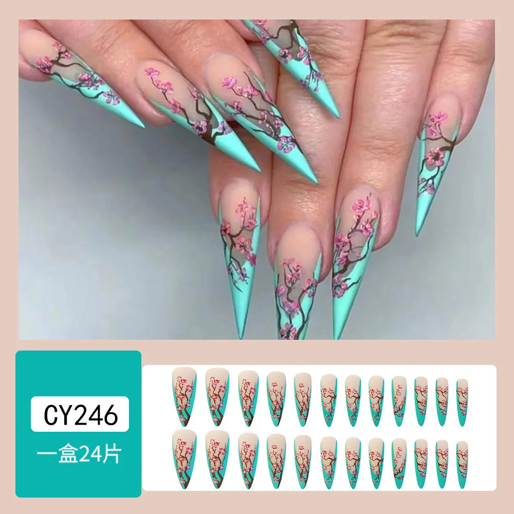  Handmade Soft Gel Diamond Fake Nails 24Pcs Clear Boxed Full Cover Crystal Nail Tips Easy to Press On Nails Soft Gel False Tips -  - DYAVOR® 