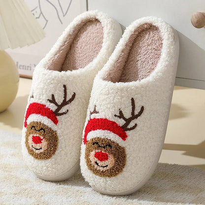 Christmas Slippers Cute Women Winter 2025 Warm Soft Sole