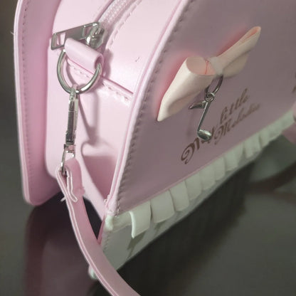 Cute Pink Piano Mini Crossbody Bag – Aesthetic Kawaii Leather Messenger Purse