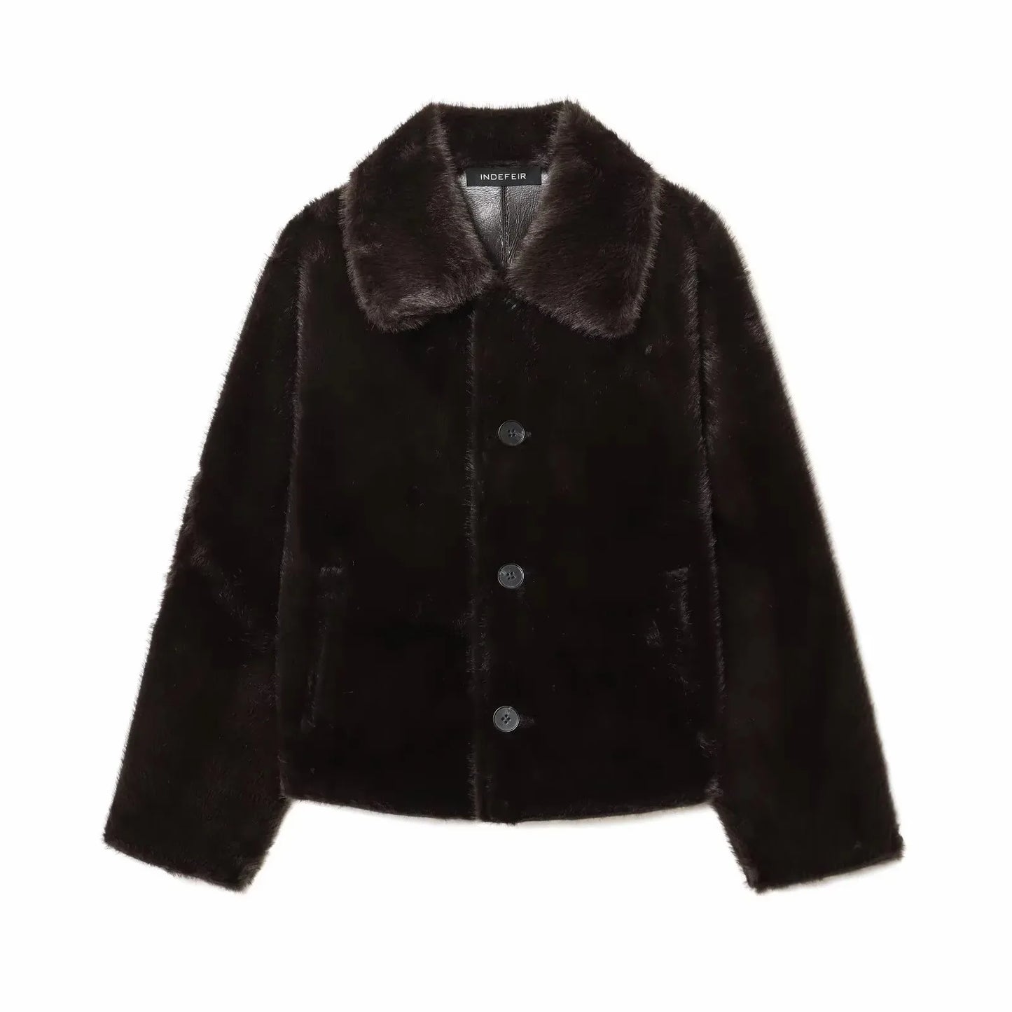 Reversible Faux Leather & Plush Winter Coat For Women | Warm Luxury Jacket