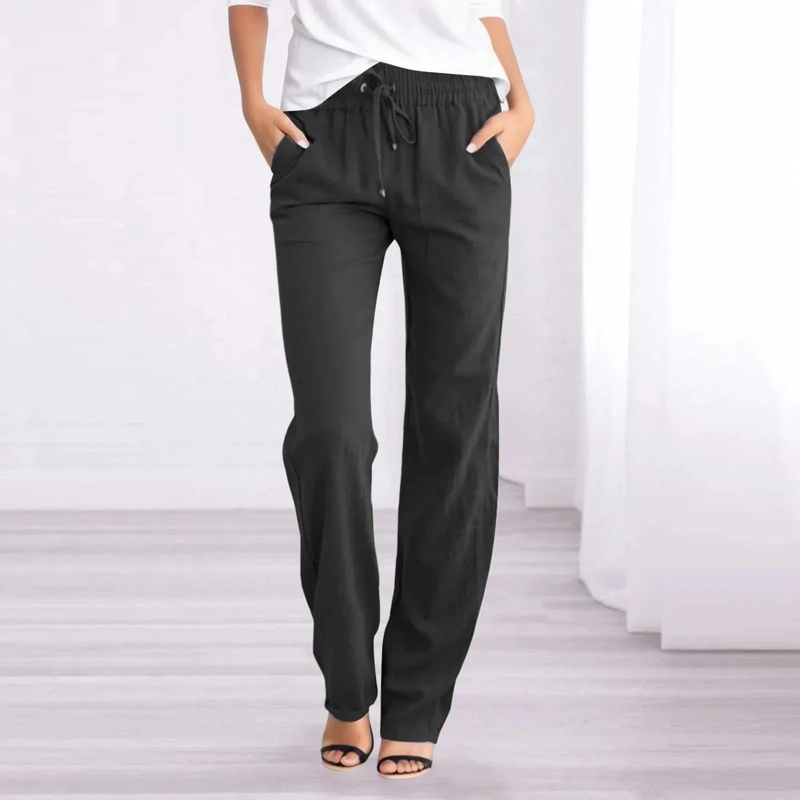 Women's Linen Pants - Relaxed - Breathable material, Elastic waistband - Perfect for a Relaxed Day - 05/112024 1 - DYAVOR® 