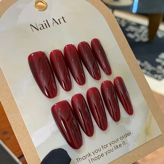 10 pcs Wearing False Nails Fake Nails Pure Handmade 【stepmother】 Complimentary Nail Enhancement Kit -  - DYAVOR®