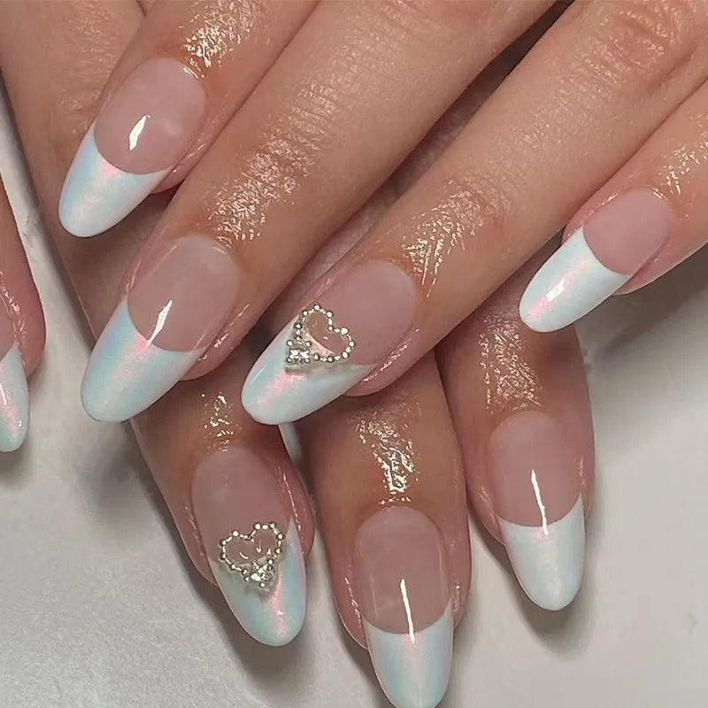  24Pcs Long Coffin False Nails Glitter Fake Nail with Rhinestones Press on Nails Full Cover Nail Tips Detachable Fake Fingernails -  - DYAVOR® 