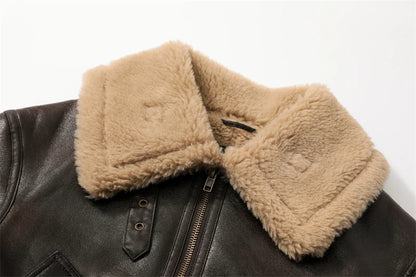 Thickened Brown Short Jacket – Autumn Winter Warm Outerwear Women