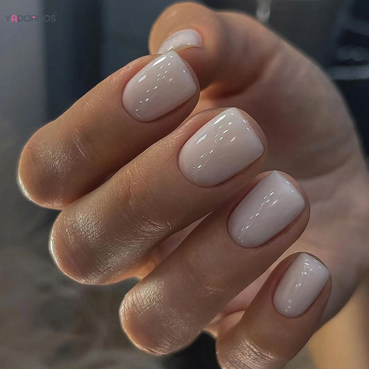  Minimalist Short Square False Nail Solid White Color Press on Nails Wearable Reusable Fake Nails Tips for Women Girls 2023 New -  - DYAVOR® 