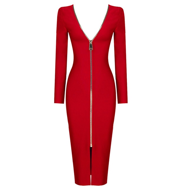  Open Back Red Midi Dress -  - DYAVOR® 