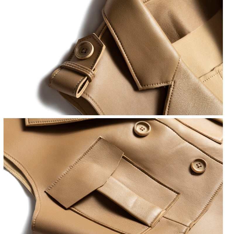  Genuine Leather Sleeveless Jacket - Jacket - DYAVOR® 