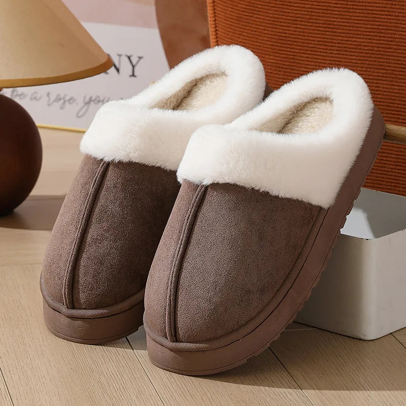 Plush Slippers Thick Sole Women Winter Warm Non-Slip
